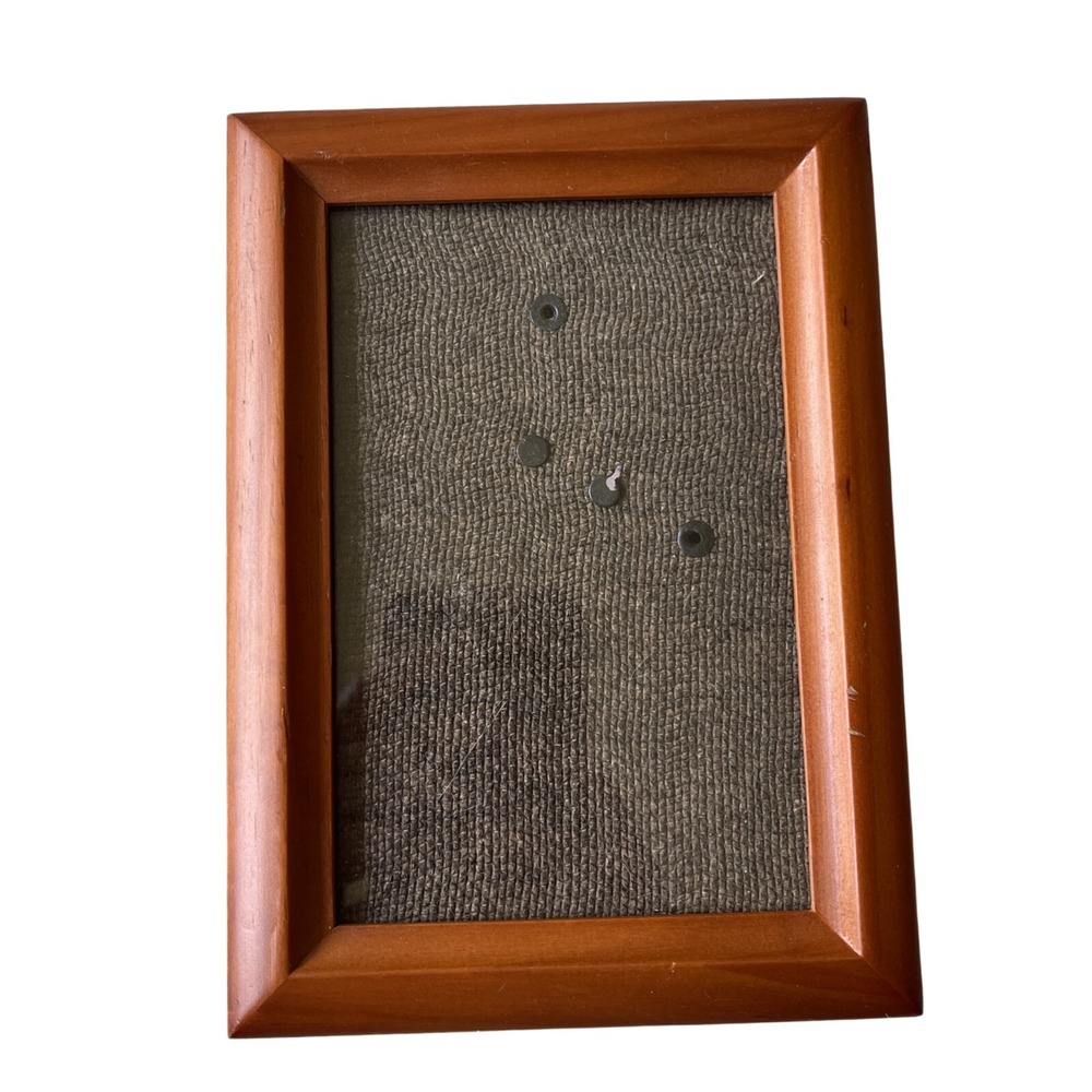 Vintage Pecan Wood Square Corner 5x7" Picture Frame For 4x6" PHOTO Granny